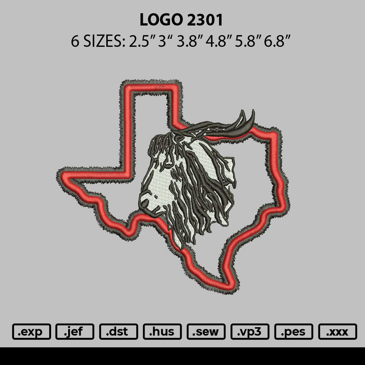 Logo 2103 Embroidery File 6 sizes
