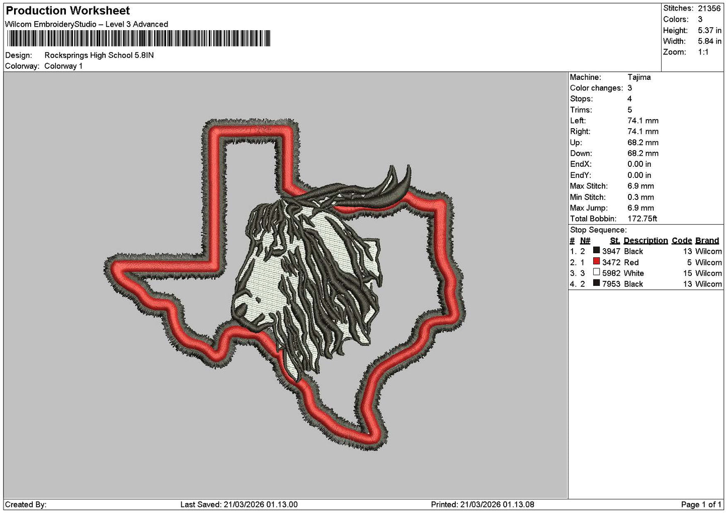 Logo 2103 Embroidery File 6 sizes
