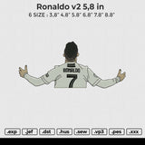 Ronaldo v2 Embroidery File 6 size