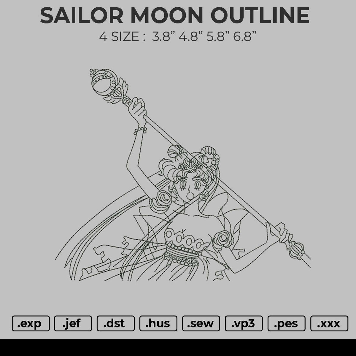 Sailor Moon outline Embroidery