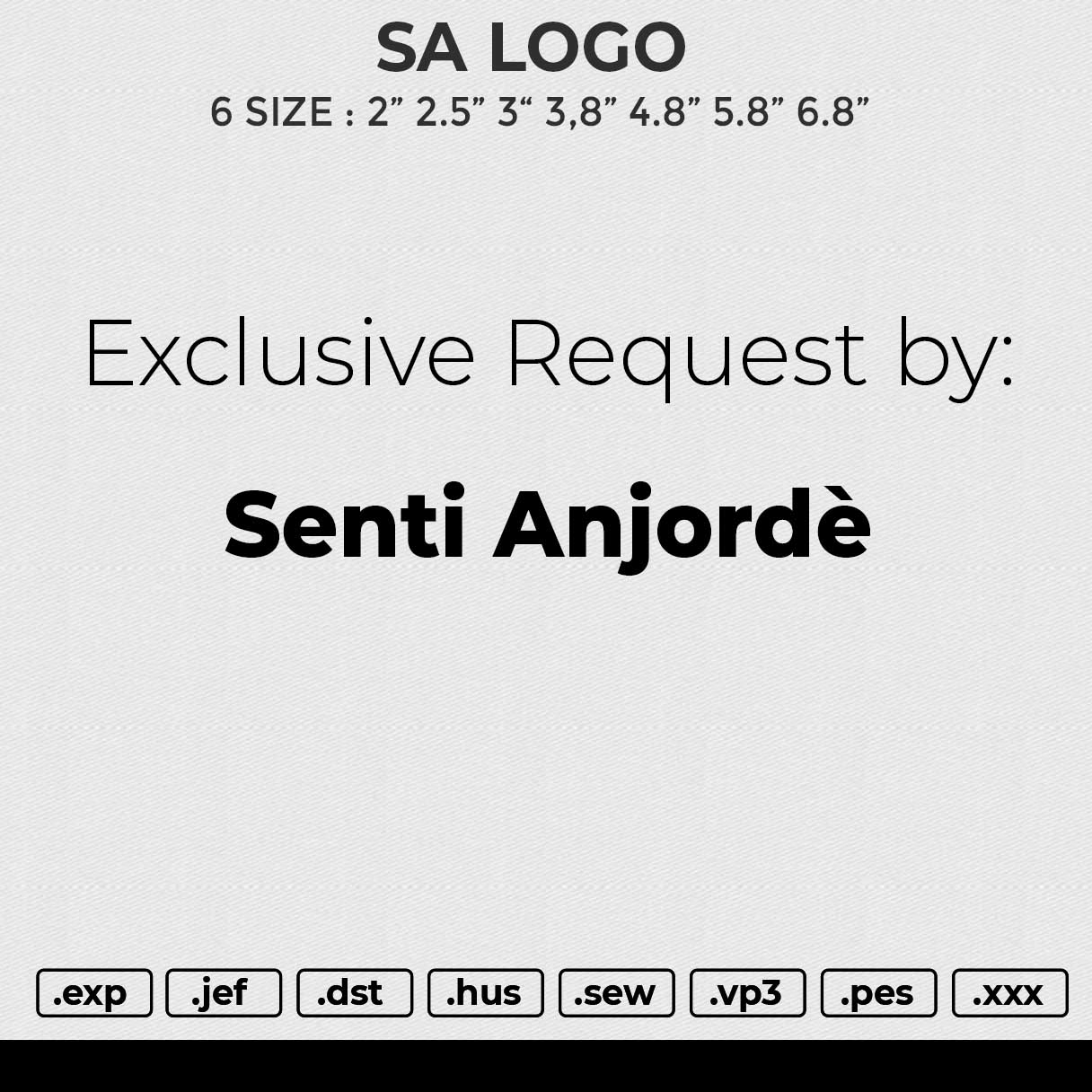 SA LOGO Embroidery File 6 size