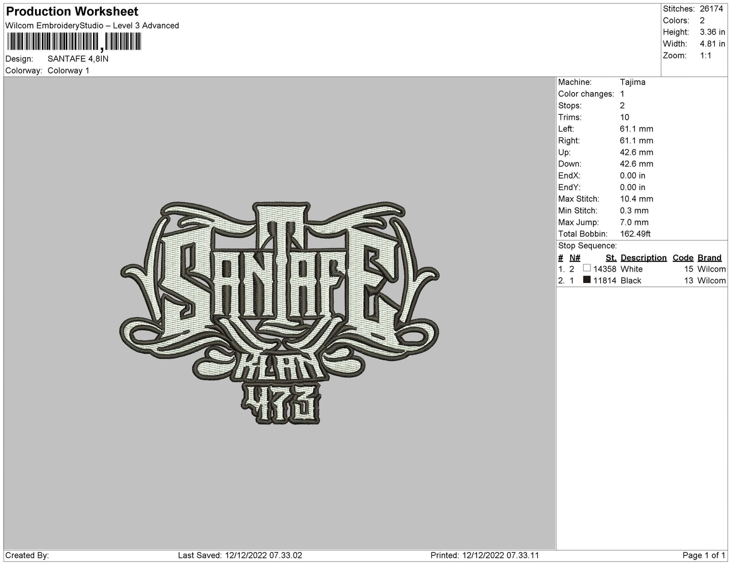 SANTAFE Embroidery