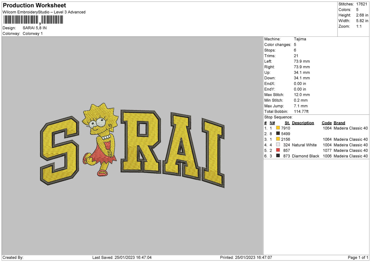 Sarai Embroidery File 6 sizes