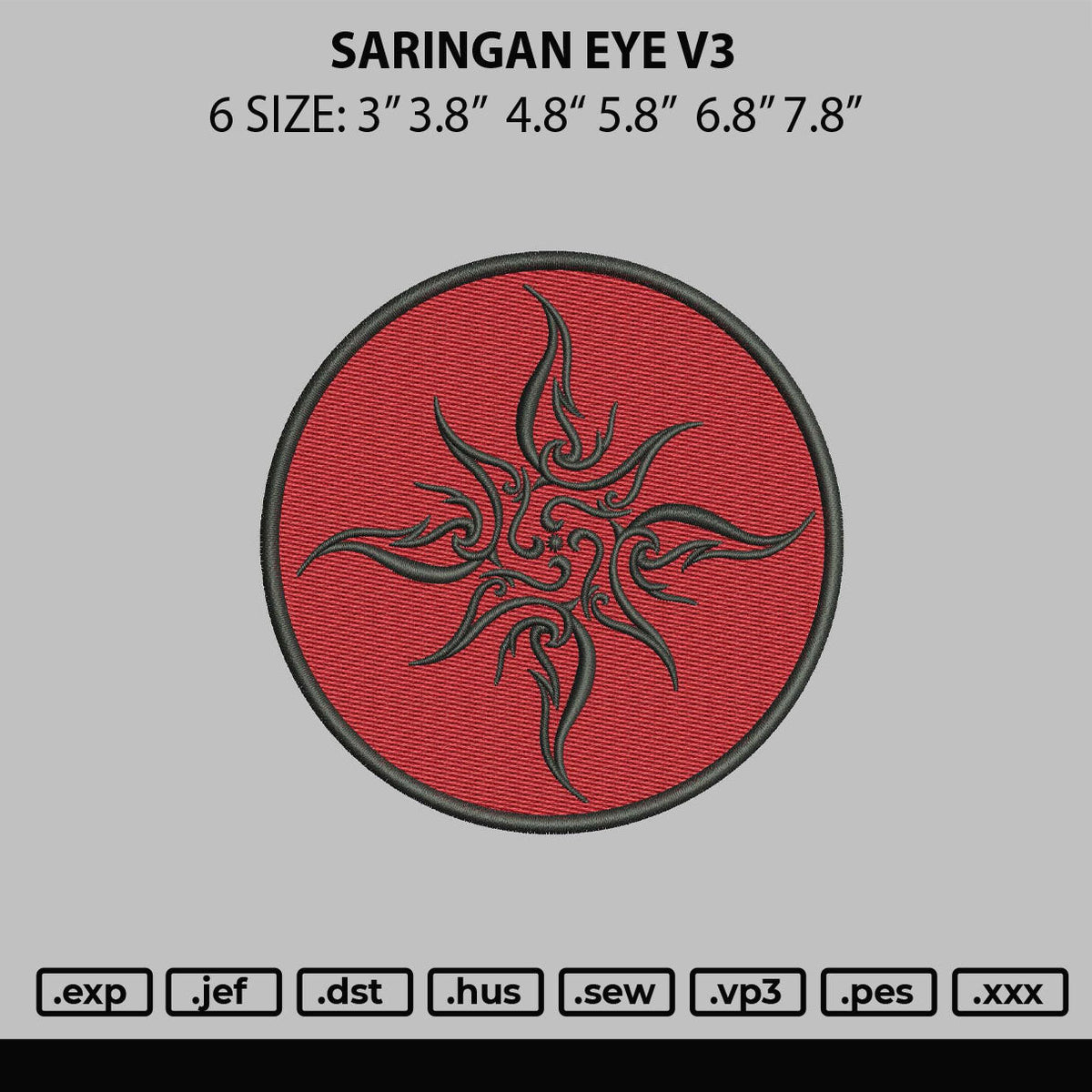 Saringan Eye V3 Embroidery File 6 sizes