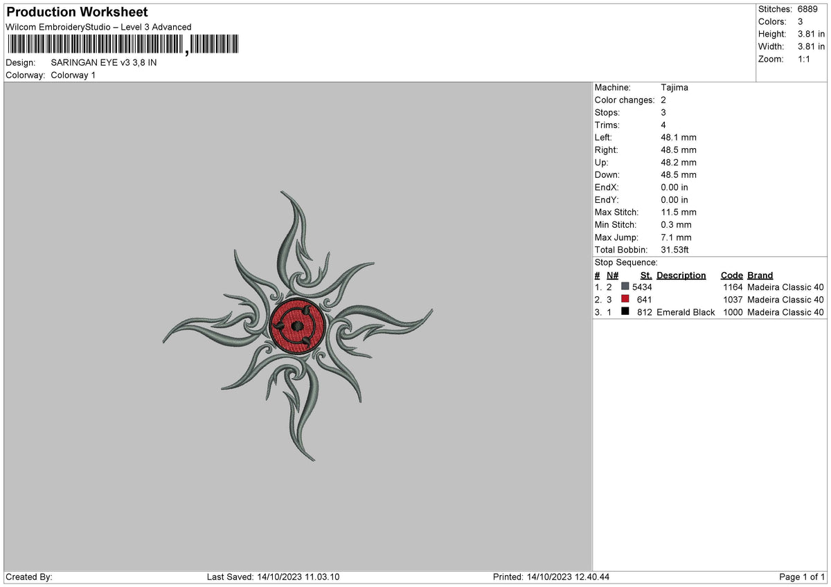 Saringan Eye Embroidery File 6 sizes