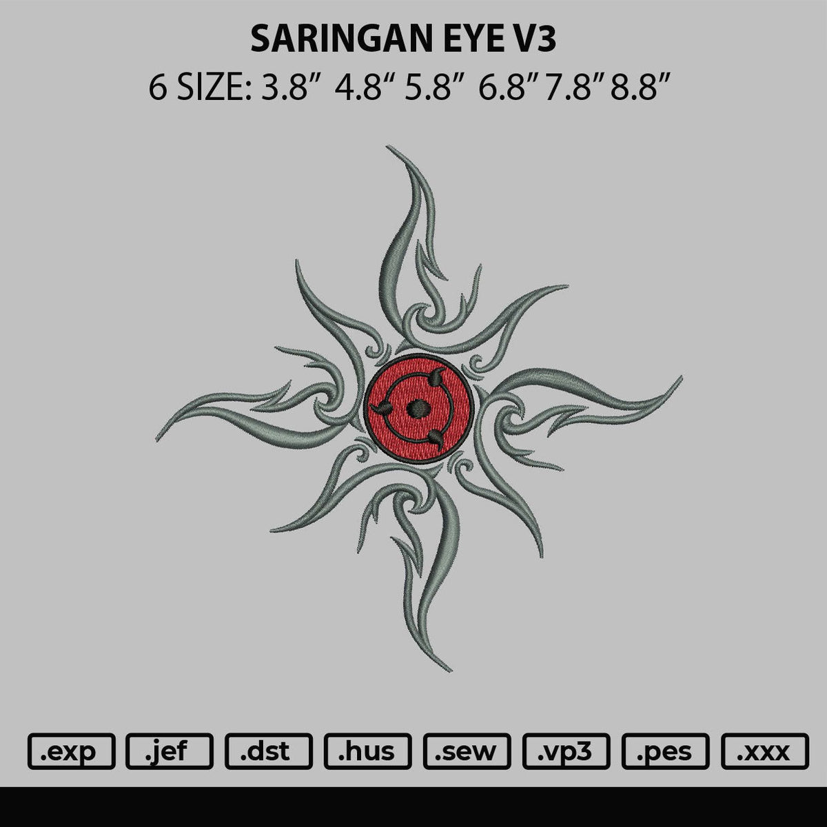 Saringan Eye Embroidery File 6 sizes