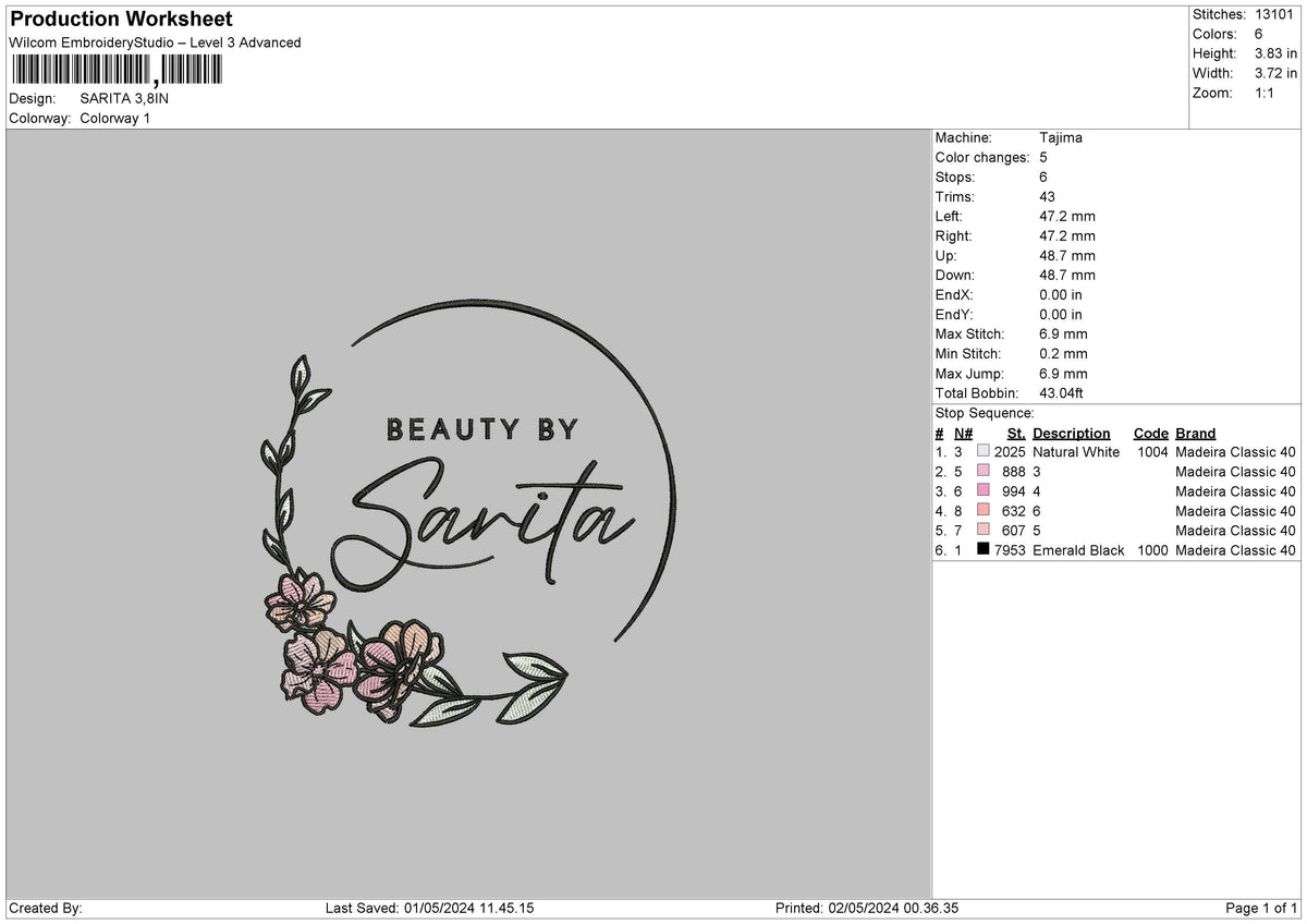 Saritatext Embroidery 2 Files