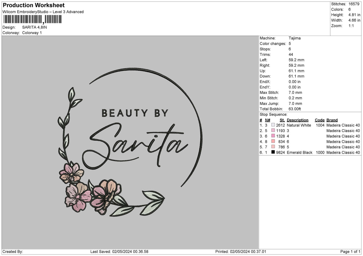 Saritatext Embroidery 2 Files