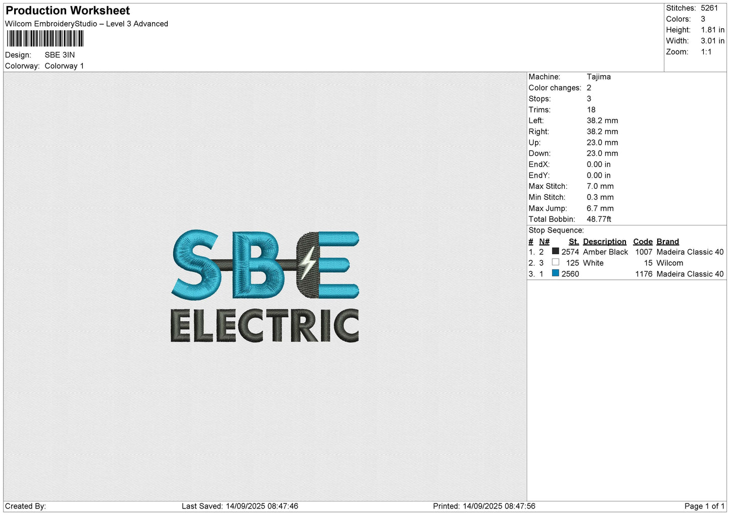 SBE Embroidery File 6 size