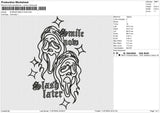 SCREAM SMILE NOW Embroidery File 6 size