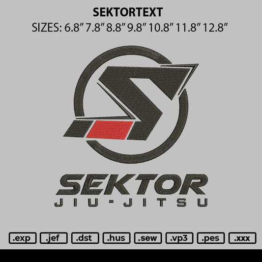Sektortext Embroidery File 6 sizes