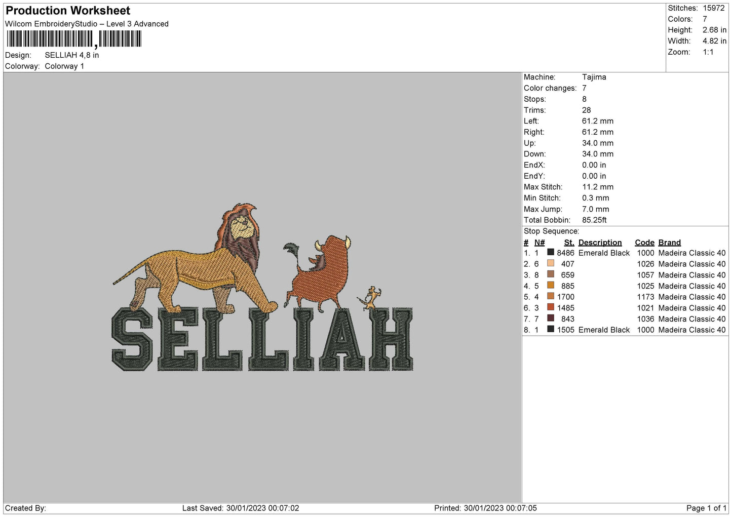 Selliah Embroidery File 6 sizes