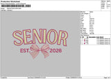 Seniorbow 26 Embroidery File 6 sizes