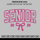 Senior Bow 2026 Embroidery File 6 sizes