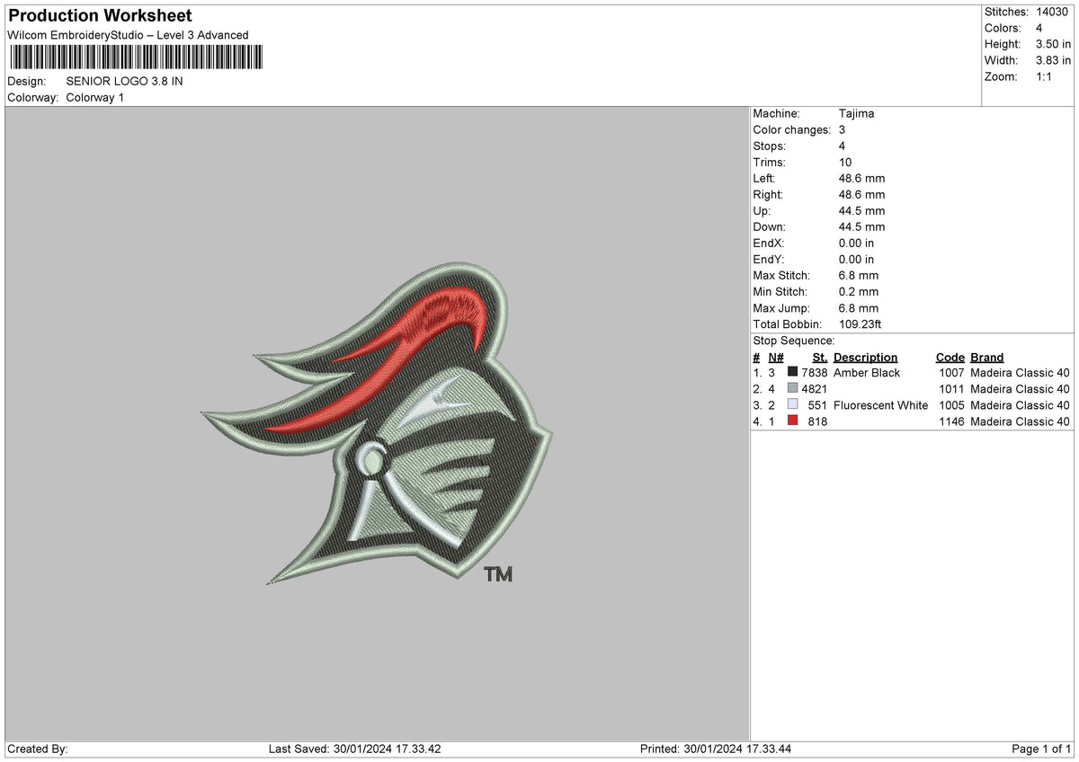 Soldierhead Embroidery File 6 sizes