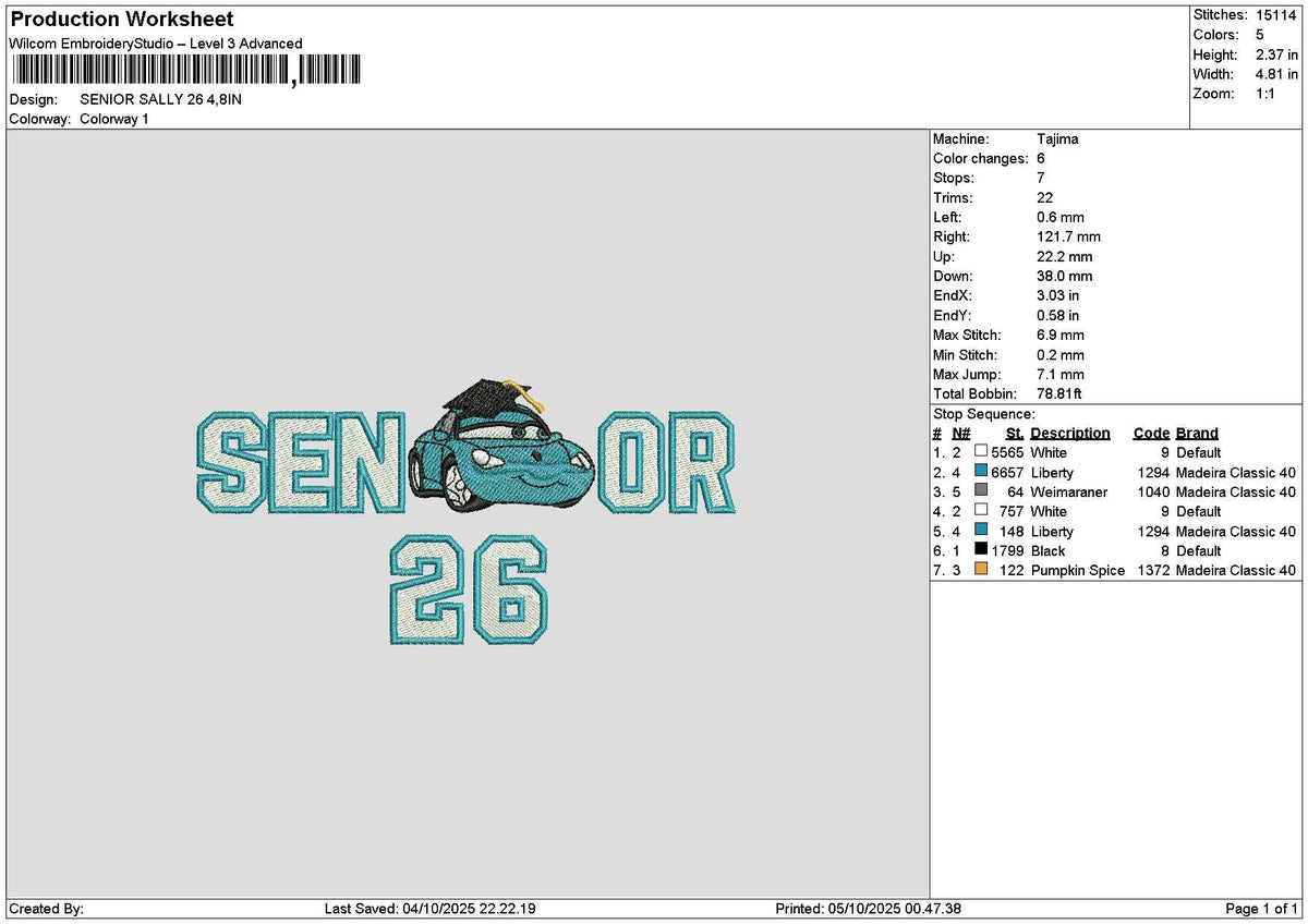 Sally26 02 Embroidery File 6 sizes