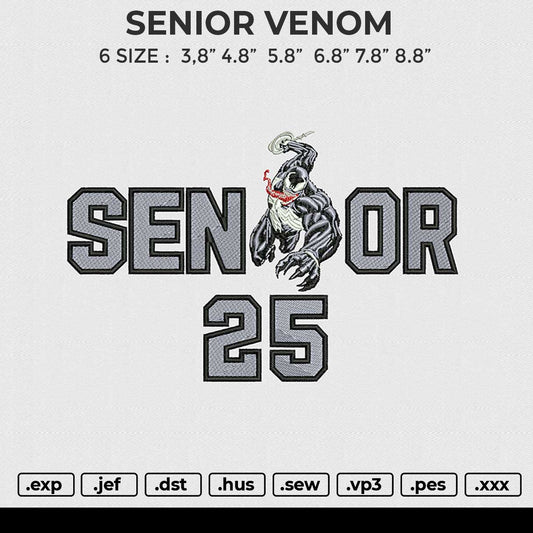 SENIOR VENOM Embroidery File 6 size