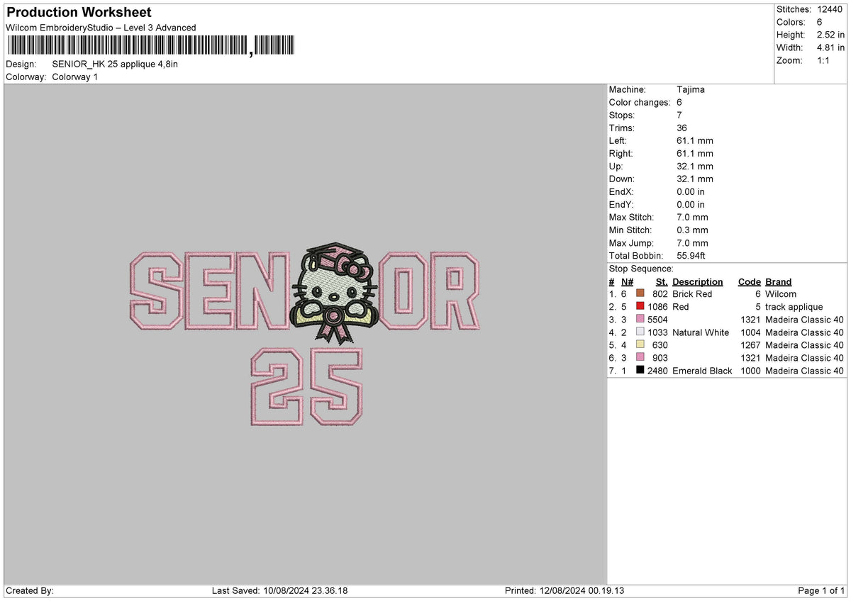 Hk 25 App Embroidery File 6 sizes