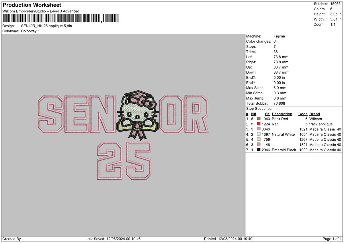 Hk 25 App Embroidery File 6 sizes