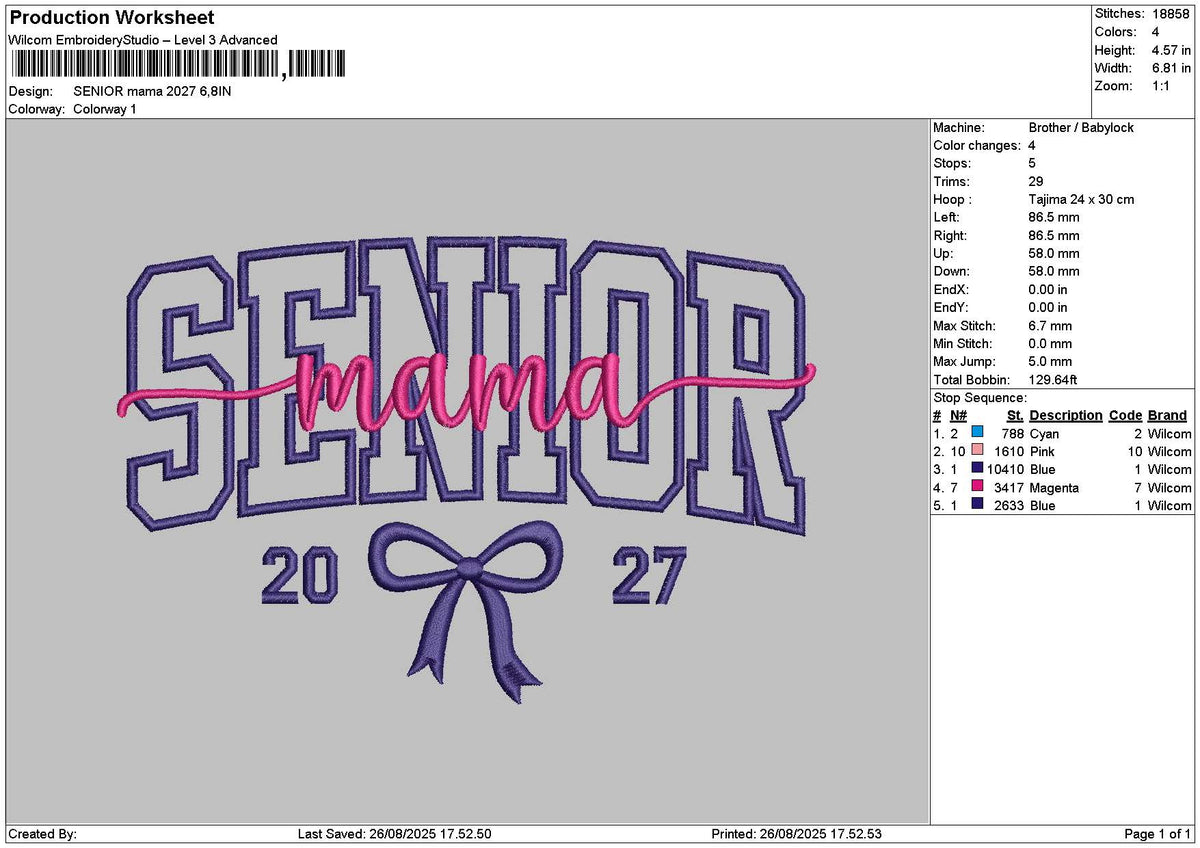 Seniormama 27 Embroidery File 6 sizes