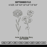 September Flo Embroidery File 6 sizes