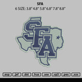Sfa Embroidery File 6 sizes