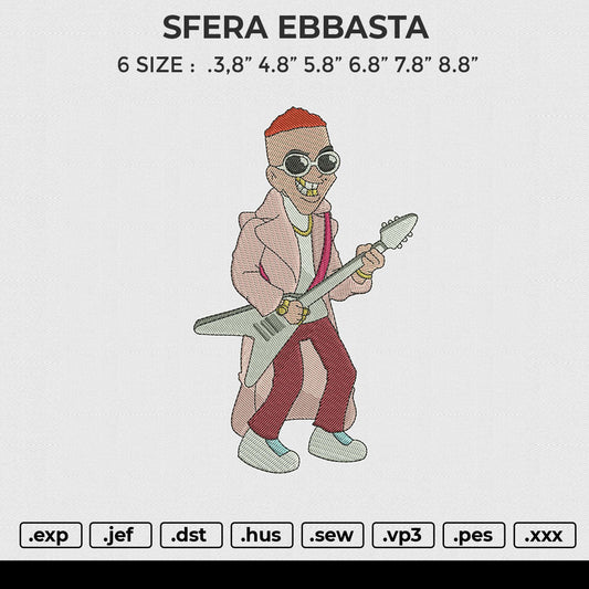 SFERA EBBASTA Embroidery File 6 size