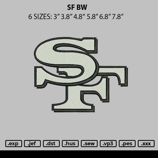 Sf Bw Embroidery File 6 sizes