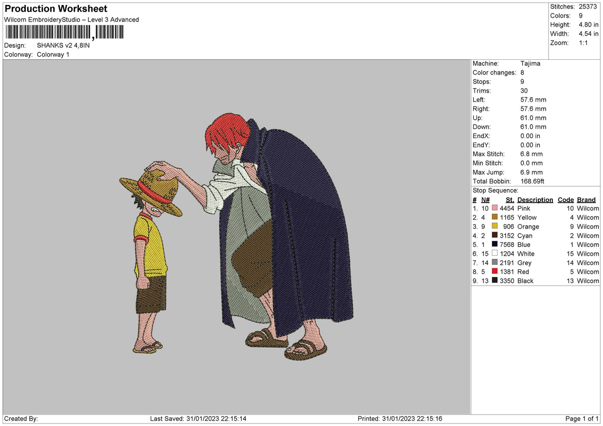 Shanks V2 Embroidery File 6 sizes
