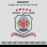 Swahatext Embroidery File 6 sizes