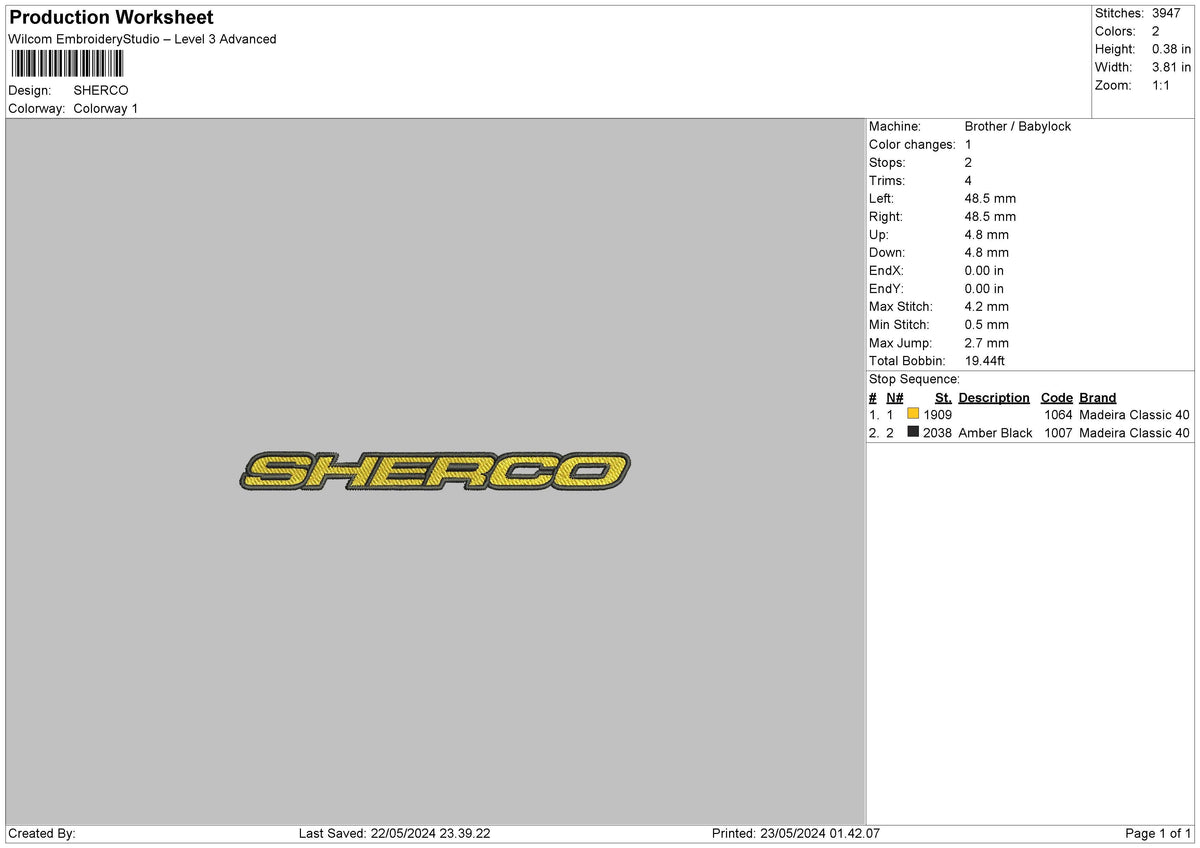 Shercotext Embroidery File 6 sizes