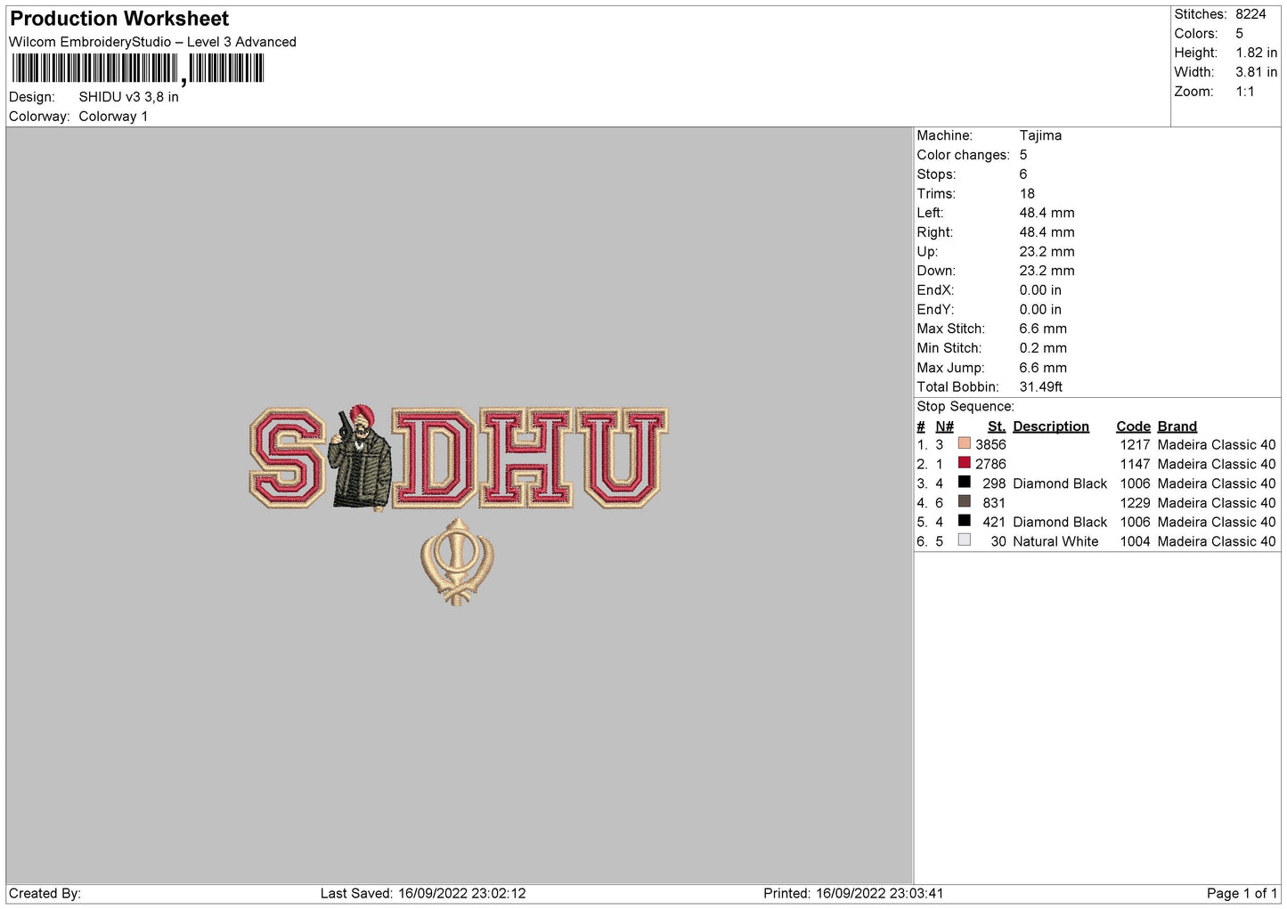 sidhu v3 Embroidery
