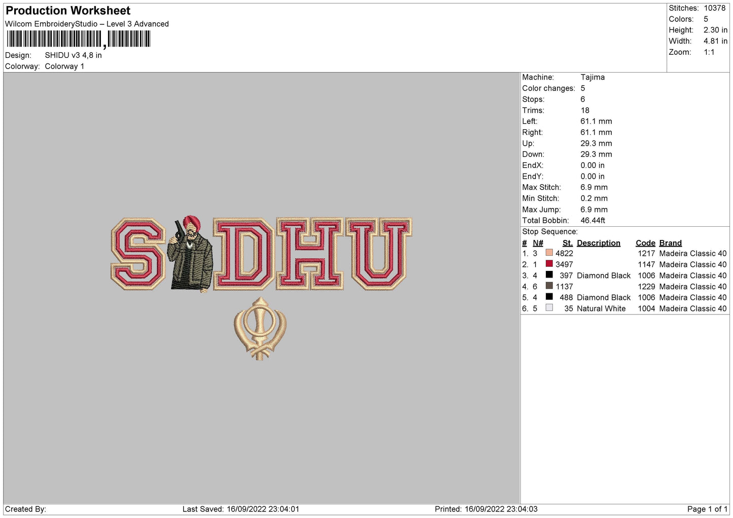 sidhu v3 Embroidery