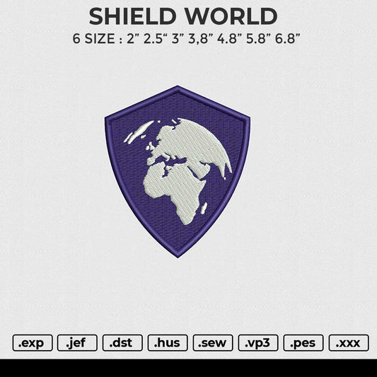 SHIELD WORLD Embroidery File 6 size