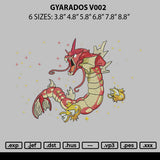 Gyarados v002 Embroidery File 6 sizes