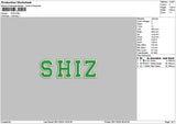 Shiztext Embroidery File 6 sizes