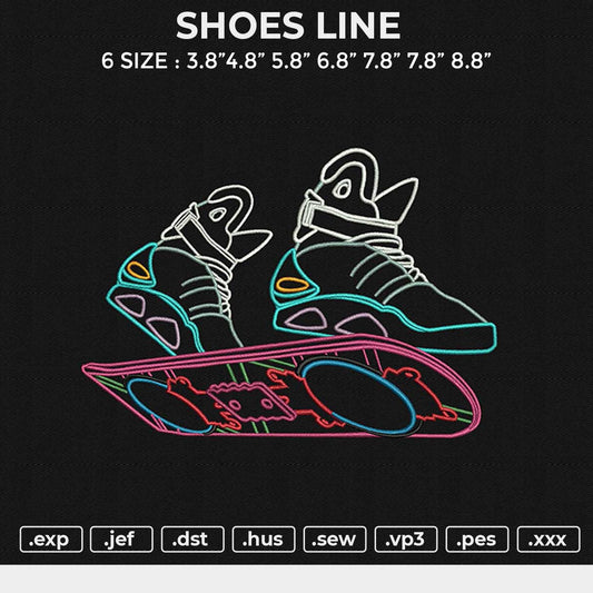 SHOES LINE Embroidery File 6 size