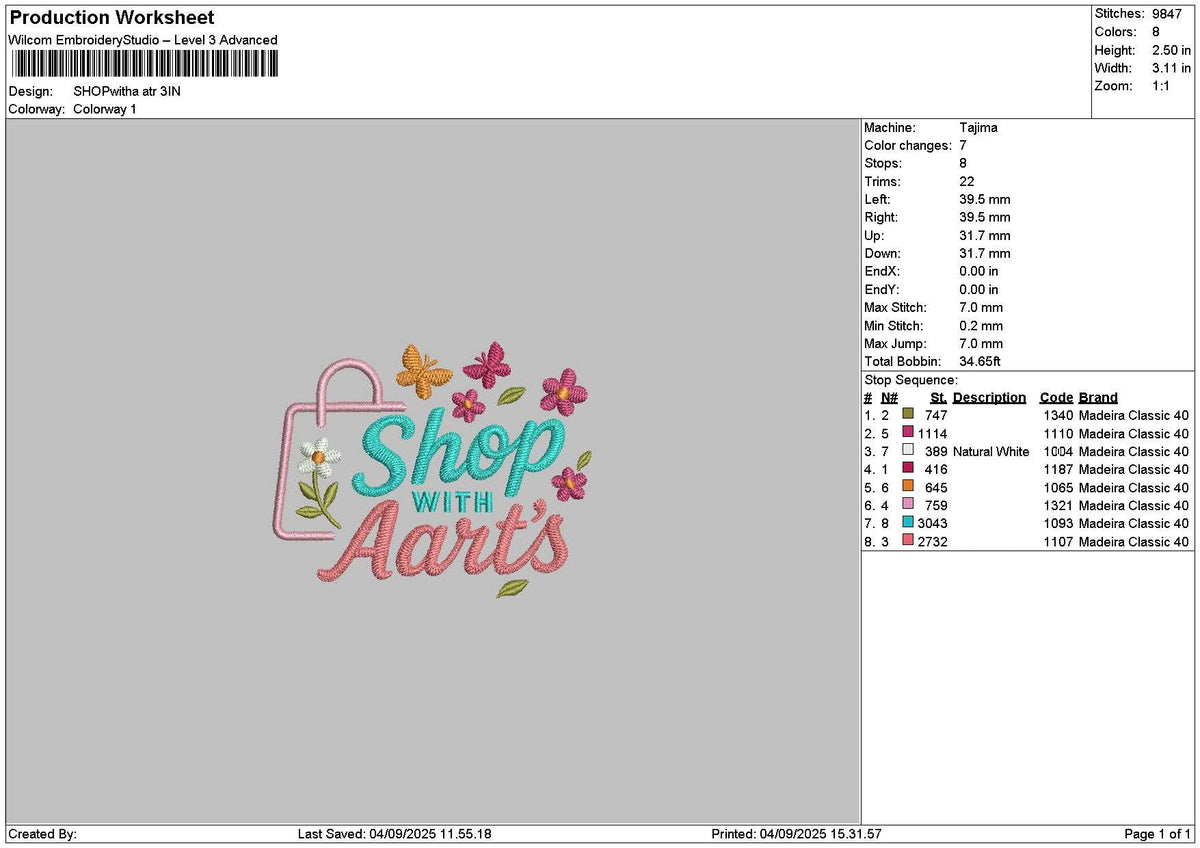 Shoptext 0409 Embroidery File 6 sizes