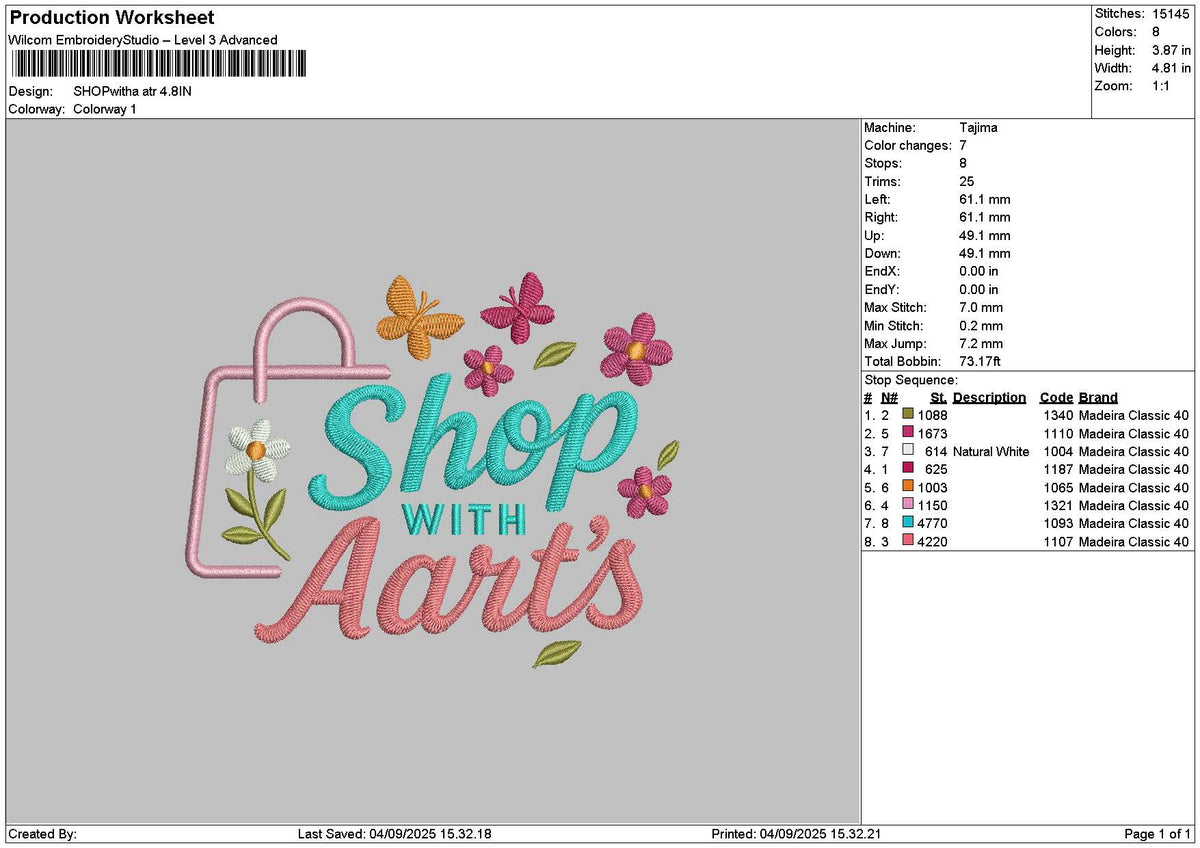 Shoptext 0409 Embroidery File 6 sizes