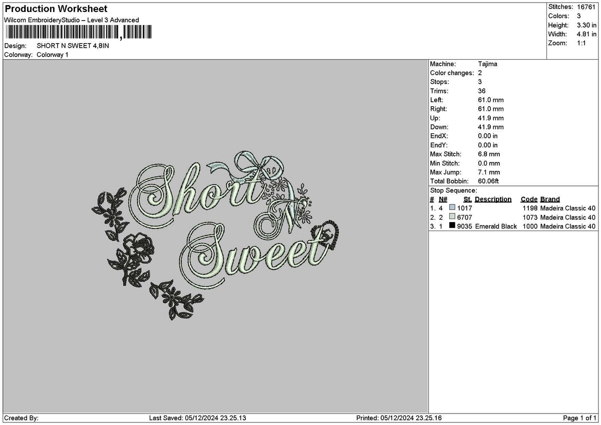 Flowerstextsweet Embroidery File 6 sizes