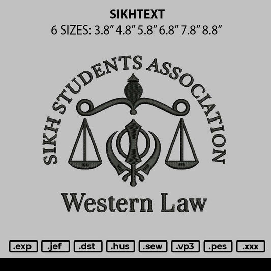 Sikhtext Embroidery File 6 sizes