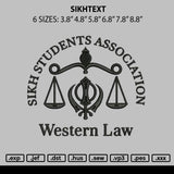 Sikhtext Embroidery File 6 sizes