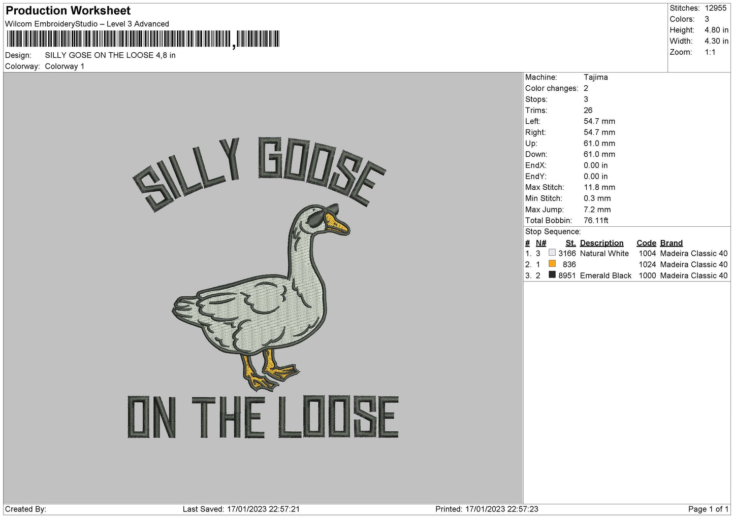 Duck Text 01 Embroider