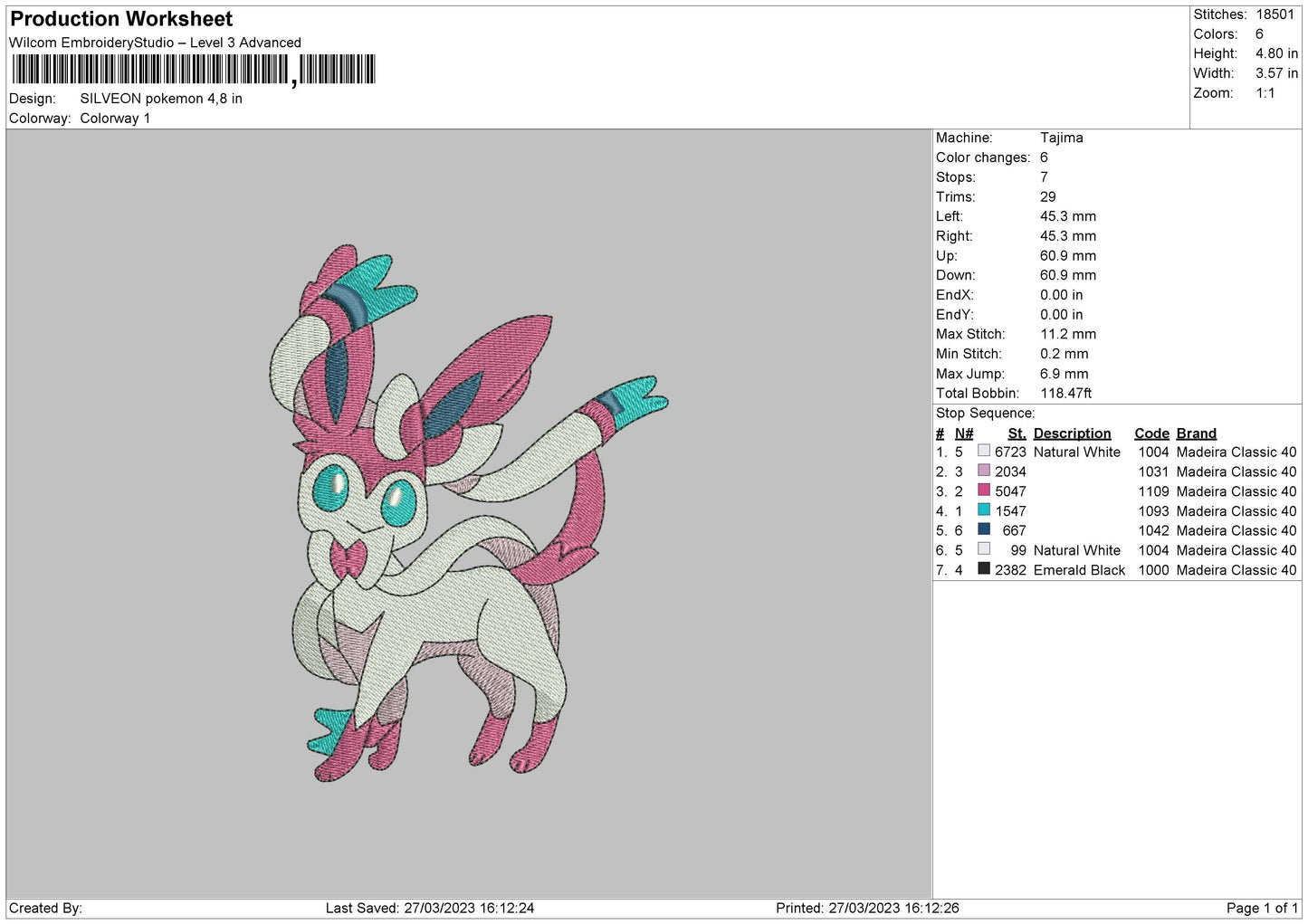 Silveon Embroidery File 6 sizes