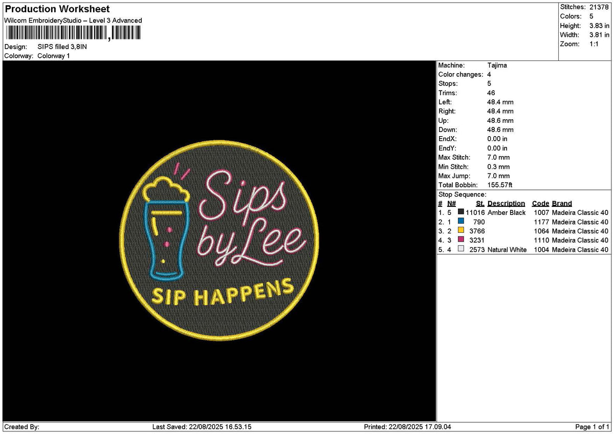Sipscircle Embroidery File 6 sizes
