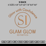 Si Back Embroidery File 6 sizes