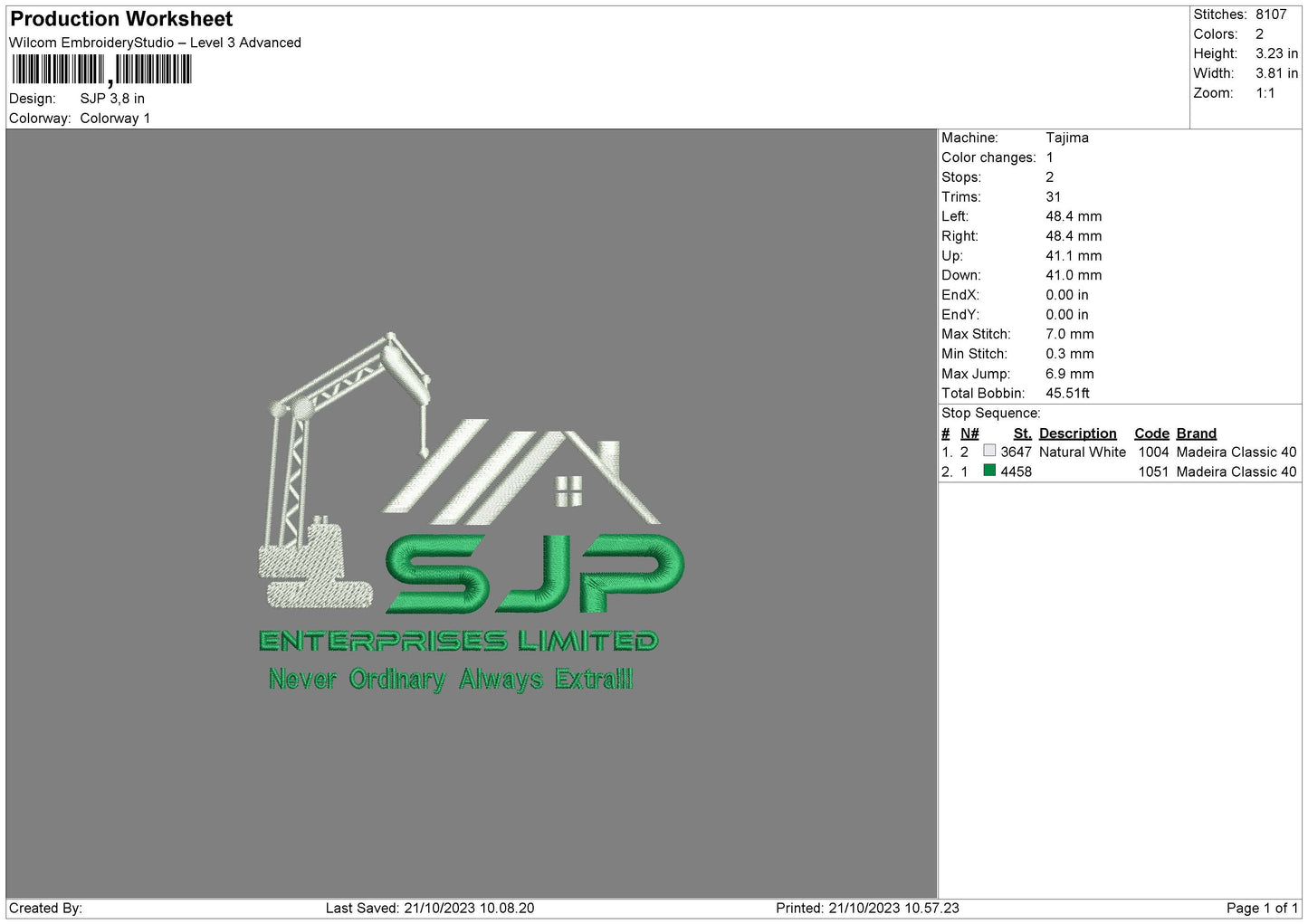 Sjp Embroidery File 6 sizes