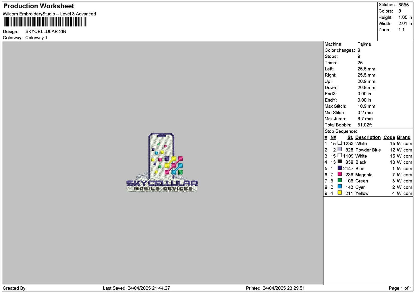 Skycellulartext Embroidery File 6 sizes