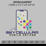 Skycellulartext Embroidery File 6 sizes
