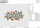 SMARTIES Embroidery File 6 size